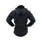 Preview: HEBRÜ Softshell Jacke Schwarz mit Fell