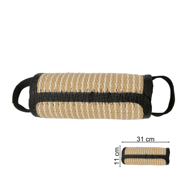 Jute teething roll with loops