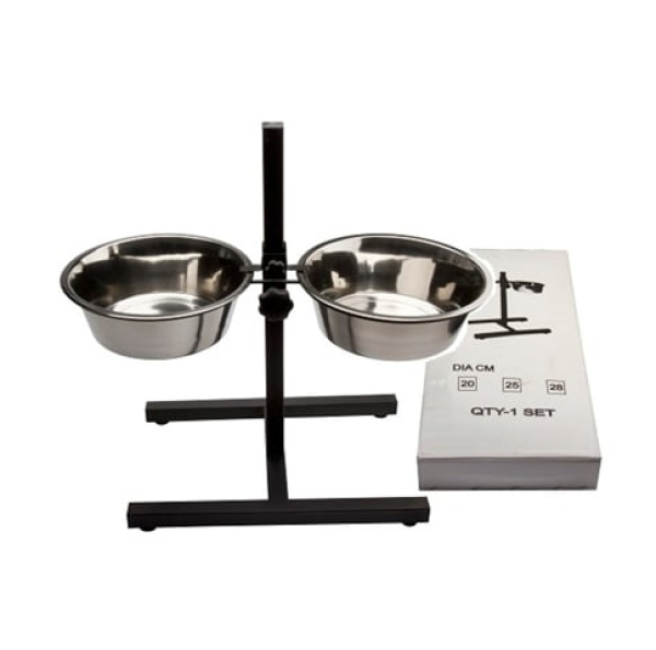 T-Ständer inklusive Futter- und Trinknapf 1.75 l – 21 cm